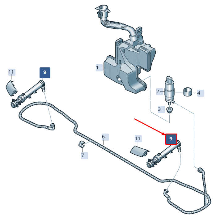 NEW AUDI Q3 F3 RIGHT SIDE HEADLIGHT WASHER 83A955102 ORIGINAL