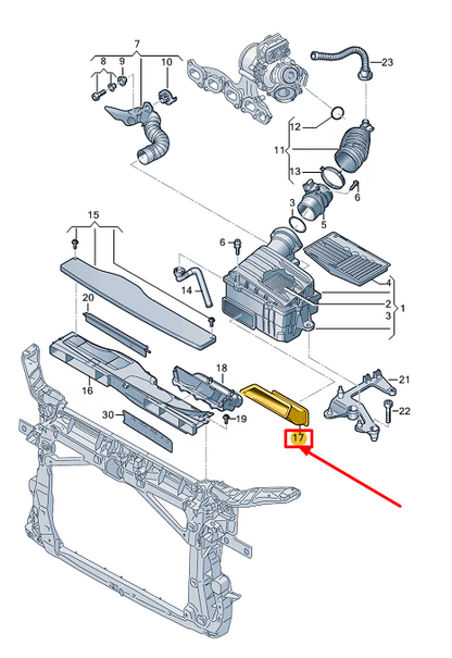 new vw caddy mk4 sb engine air guide 5qa129618c original