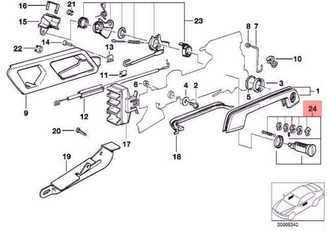 new bmw e34 e36 door lock cylinder right repair kit 8135960 51218135960 original