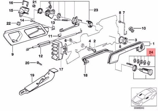 new bmw e34 e36 door lock cylinder right repair kit 8135960 51218135960 original
