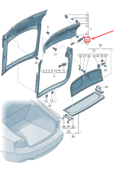 new audi a5 8t rear right tail light cover 8t8867658dk1 8t8867658 dk1 original