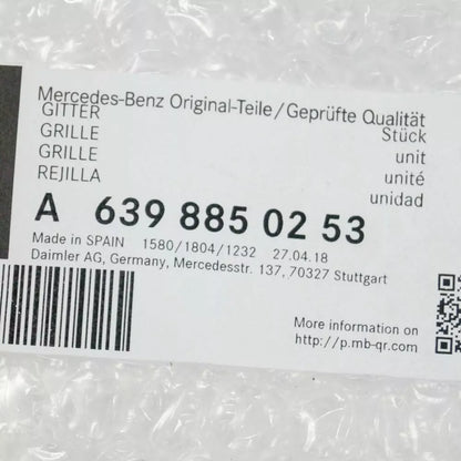 NEW MERCEDES-BENZ VITO W639 FRONT LEFT BUMPER GRILL A6398850253 ORIGINAL