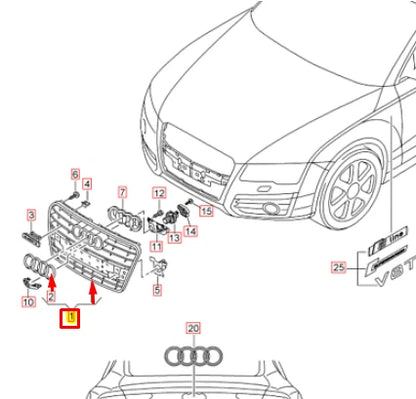NEW AUDI A7 4GA FRONT BUMPER RADIATOR GRILLE 4G8853651CT94