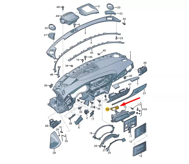 NEW AUDI A6 AVANT C7 RIGHT SWITCH BEZEL LHD 4G18583426PS ORIGINAL
