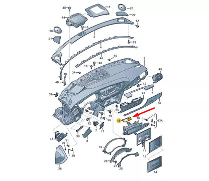 NEW AUDI A6 AVANT C7 RIGHT SWITCH BEZEL LHD 4G18583426PS ORIGINAL