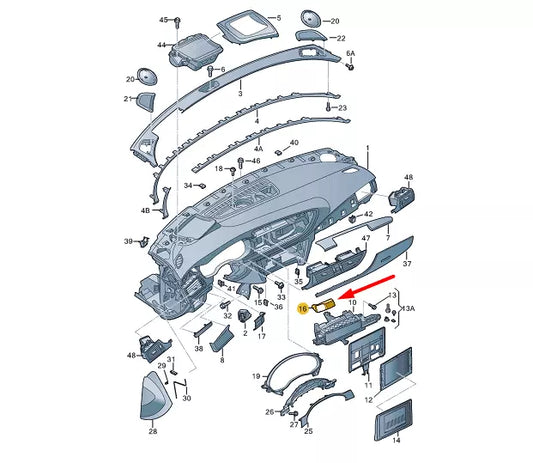 NEW AUDI A6 AVANT C7 RIGHT SWITCH BEZEL LHD 4G18583426PS ORIGINAL
