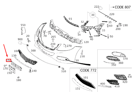 new mercedes-benz s w222 front licence plate holder a2228806000 original