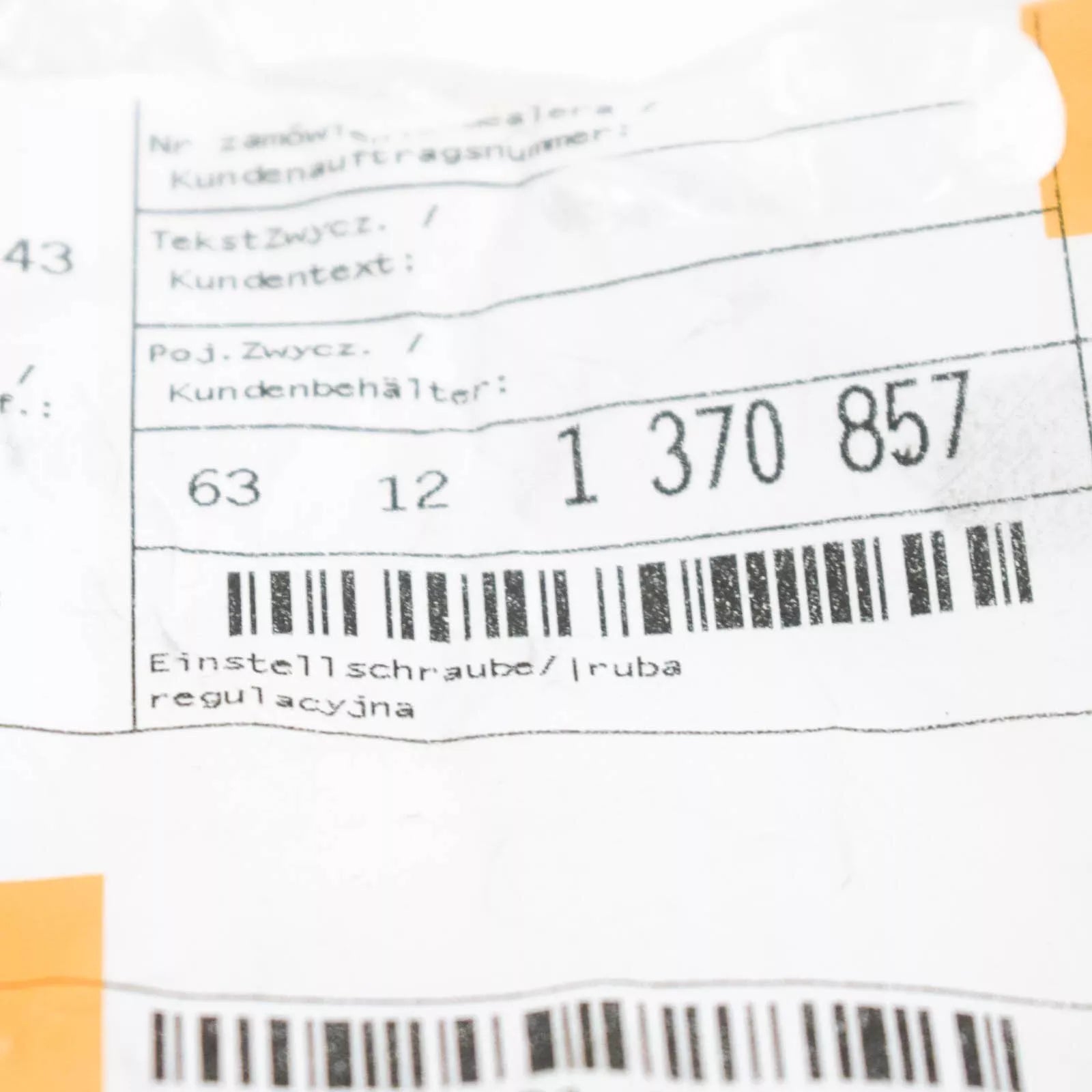 NEW BMW 3 E30 ADJUSTMENT SCREW FOR HEADLIGHTS LOW BEAM 63121370857 ORIGINAL