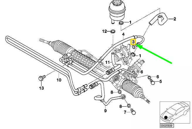 NEW BMW 3 E46 POWER STEERING HOSE GASKET O-RING SEAL 8390601 64508390601