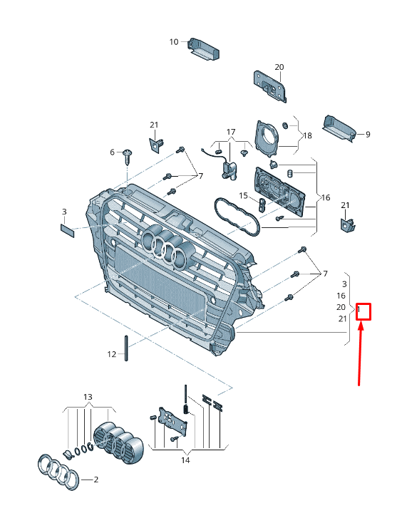 new audi a3 sportback 8v radiator grille 8v4853597h3fz 8v4853597h 3fz original