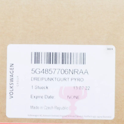 NEW VW GOLF MK7 FRONT RIGHT THREE-POINT SEATBELT RHD 5G4857706NRAA ORIGINAL