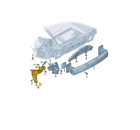 new audi e-tron sportback gea rear left bumper bracket 4ke807453 original