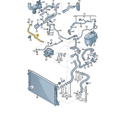NEW AUDI A4 B9 RETURN WATER COOLING PIPE HOSE 06L121492R ORIGINAL
