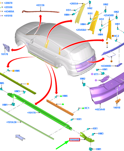 new ford galaxy mk3 cd390 body rocker rear right trim panel assy 5348425