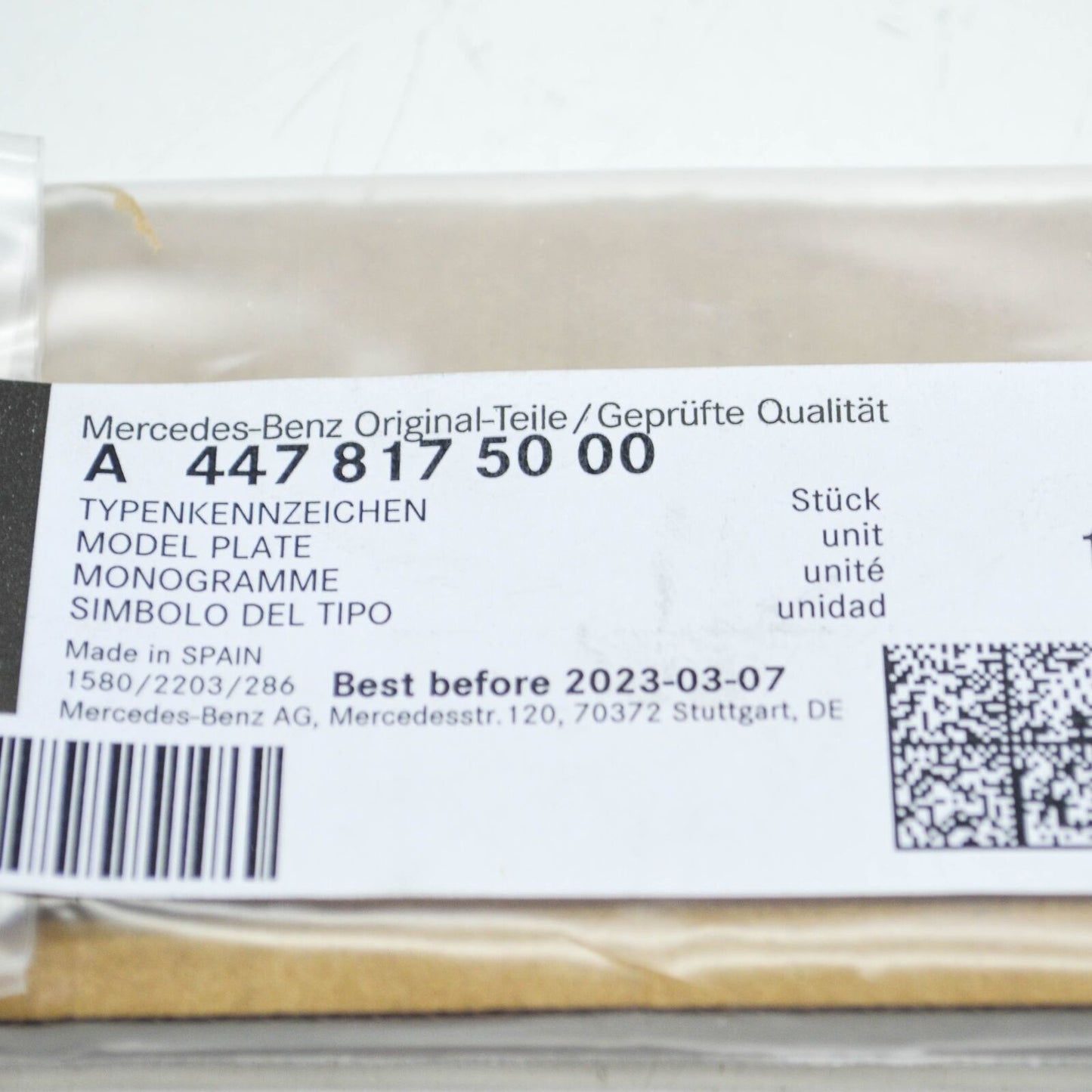 NEW MB VITO TOURER W447 REAR TAILGATE BOOTLID BADGE A4478175000 ORIGINAL