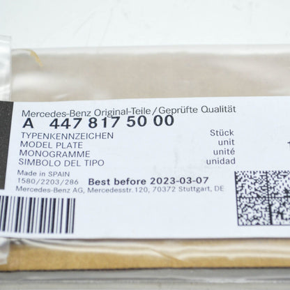 NEW MB VITO TOURER W447 REAR TAILGATE BOOTLID BADGE A4478175000 ORIGINAL