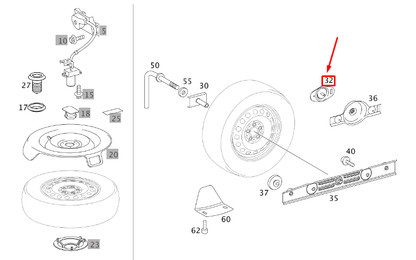 NEW MERCEDES-BENZ VITO W639 SPARE WHEEL CARRIER BRACKET A6398900814 ORIGINAL
