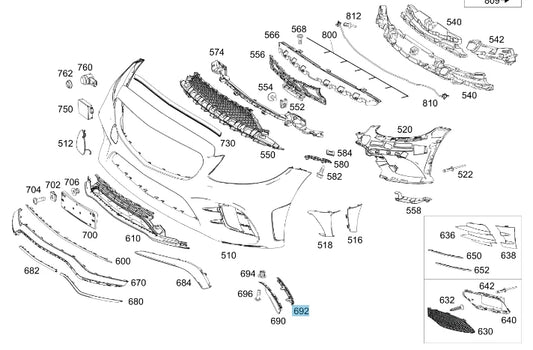 NEW MERCEDES-BENZ C W205 FRONT RIGHT BUMPER BRACKET A2058859804