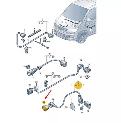 NEW VW TRANSPORTER VI T6 FLAT CONTACT HOUSING 7H0973323