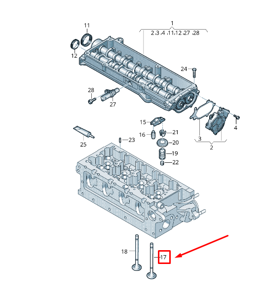 new audi q5 fy engine intake valve 04l109601n original