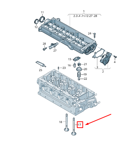 new audi q5 fy engine intake valve 04l109601n original