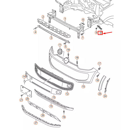 NEW VOLKSWAGEN UP FRONT LEFT BUMPER GUIDE PROFILE 1S0807183A ORIGINAL