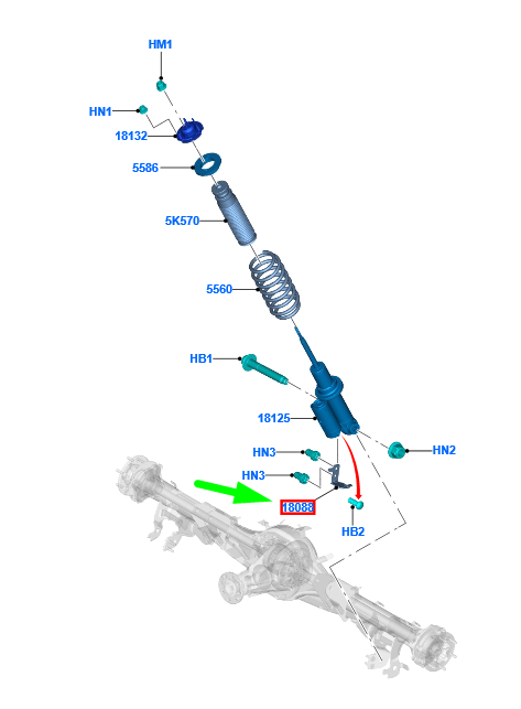new ford ranger t6 rear left shocks absorber shield 2217129 original