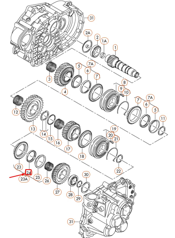 NEW AUDI A3 8P 3RD GEAR OUTER RING 02Q311279 ORIGINAL