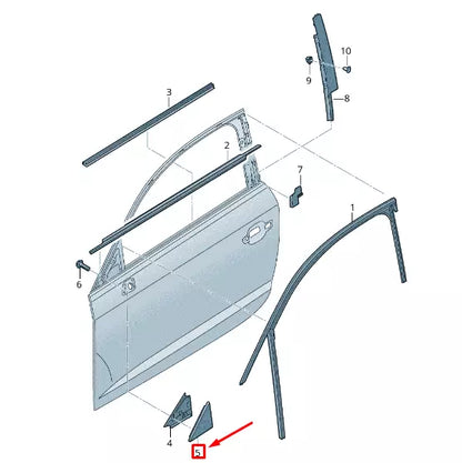 NEW AUDI Q2 GA FRONT RIGHT DOOR CORNER TRIM 81A837638B5FQ