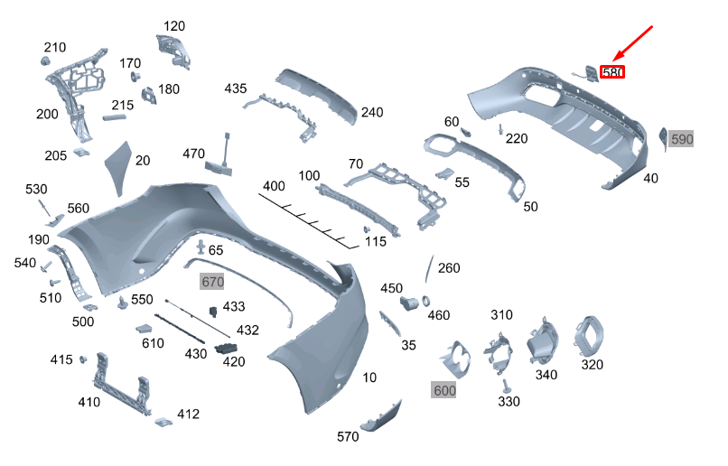 NEW MERCEDES-BENZ GLE W167 REAR BUMPER TOW EYE COVER A1678854310 ORIGINAL