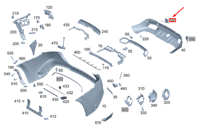 NEW MERCEDES-BENZ GLE W167 REAR BUMPER TOW EYE COVER A1678854310 ORIGINAL