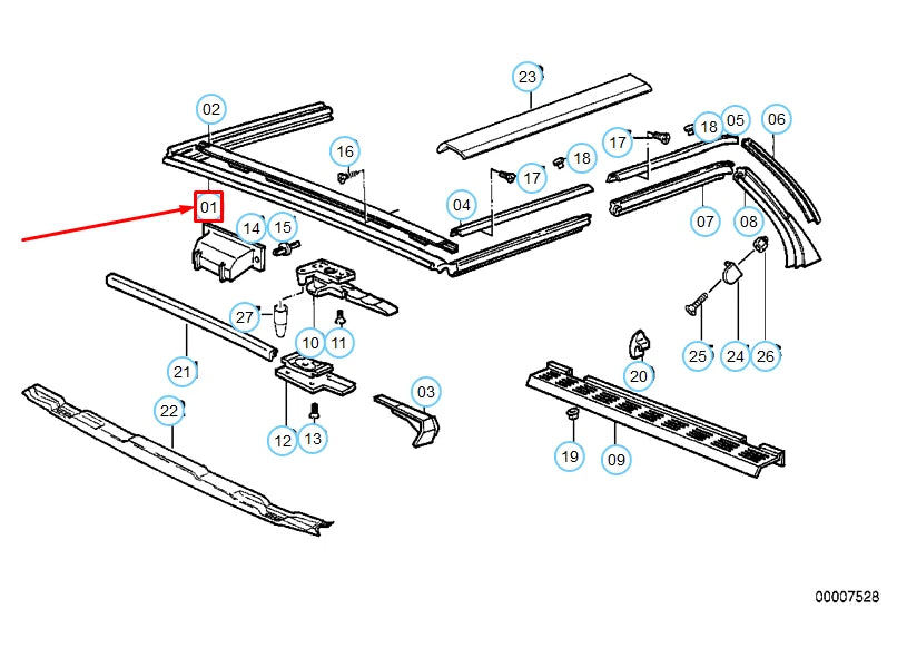 NEW BMW 3 E30 CONVERTIBLE TOP RUBBER SEAL 54318100908 8100908 ORIGINAL