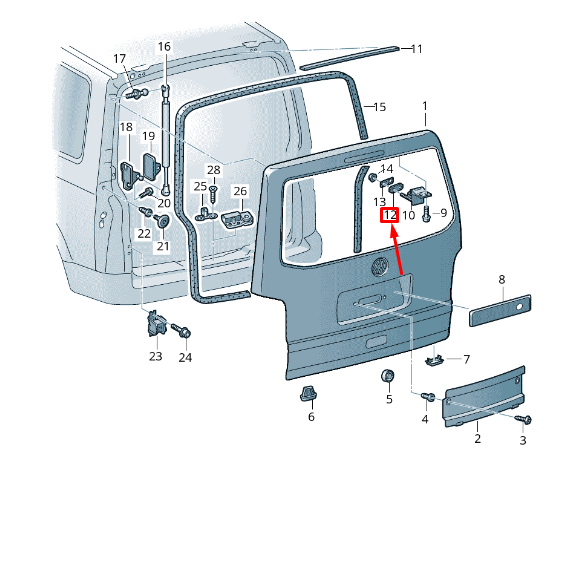 new vw transporter vi t6 rear lid hinge reinforcement plate 7h0827689 original