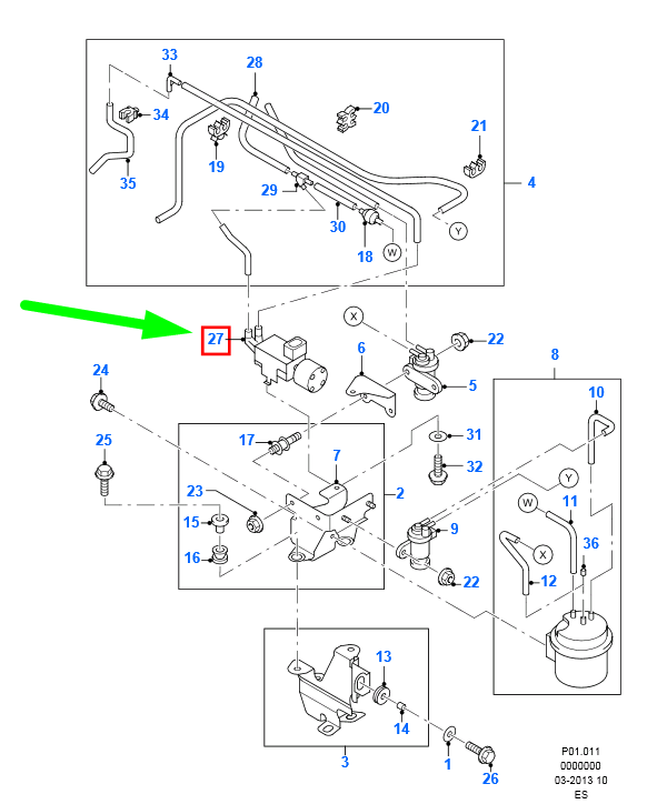 new ford ranger mk2 vacuum emission control valve assy 1454675 original