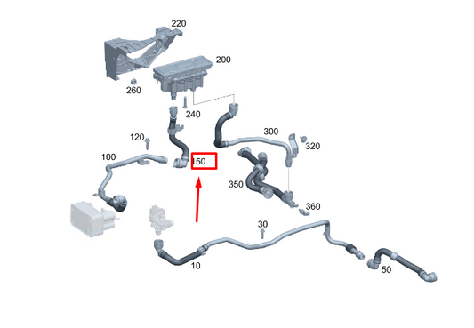 new mercedes-benz eqs v297 coolant line a2975018801 original