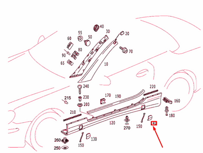 NEW MERCEDES-BENZ SL R230 REAR RIGHT JACK TUBE COVER A23069840309999 ORIGINAL