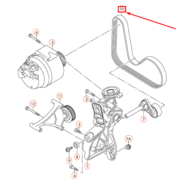 NEW AUDI A3 8P ACCESSORY DRIVE BELT 06J260849D ORIGINAL