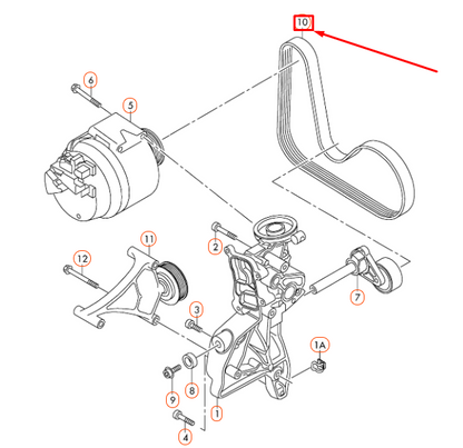 NEW AUDI A3 8P ACCESSORY DRIVE BELT 06J260849D ORIGINAL