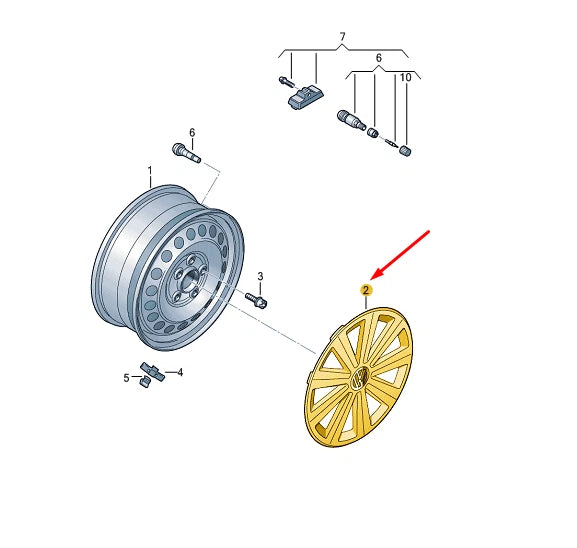 NEW VOLKSWAGEN TOURAN 5T WHEEL TRIM RING COVER 16" 1PCS 5TA601147YTI ORIGINAL
