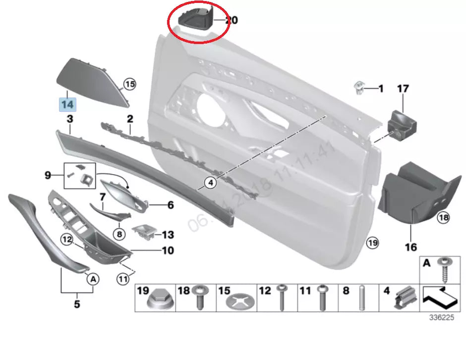 NEW BMW 5 F10 FRONT RIGHT DOOR TWEETER COVER 51337275780 7275780 2015 ORIGINAL