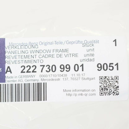 NEW MB S-CLASS W222 REAR DOOR WINDOWS INTERIOR FRAME SET A22273099019051