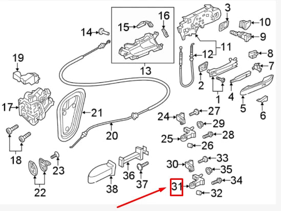 NEW AUDI A4 B9 FRONT LEFT DOOR LOWER HINGE 8W0831403A ORIGINAL