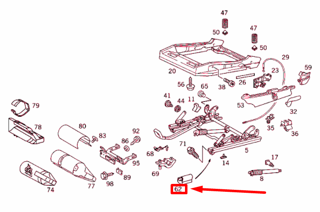 NEW MERCEDES-BENZ SLK R170 FRONT SEAT TRACK REAR LEFT COVER A2029190320 ORIGINAL