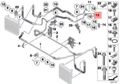 NEW BMW 7 F01 OIL COOLING PIPE OUTLET 17227589506 7589506 ORIGINAL