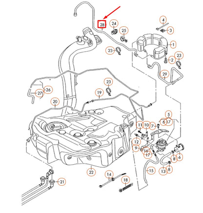 NEW AUDI TT 8J FUEL SYSTEM REAR RIGHT BREATHER LINE 8J0201183C