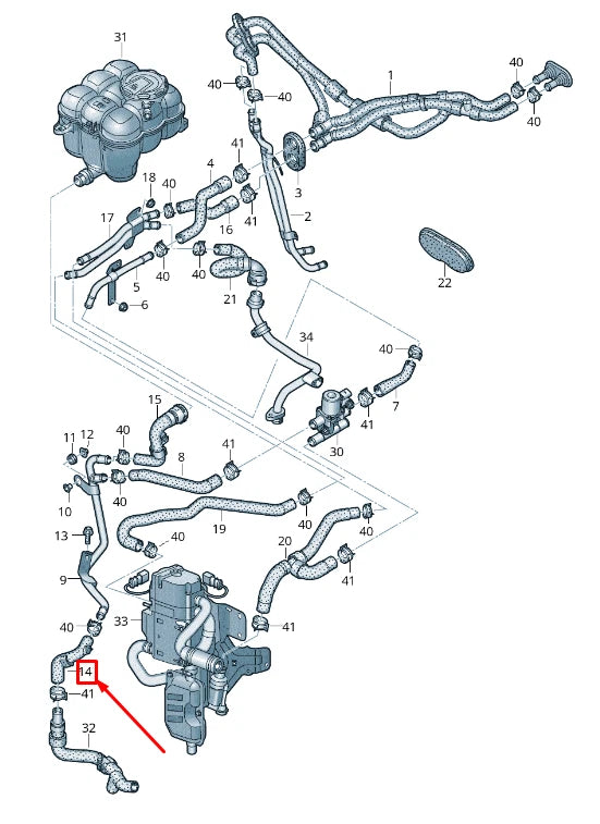 NEW AUDI Q7 4M ENGINE COOLANT HOSE 4M0265374AB