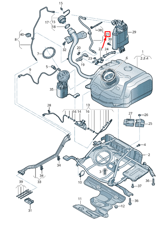 new vw golf vii 5g mk7 fuel tank breather line 5q0201160t original