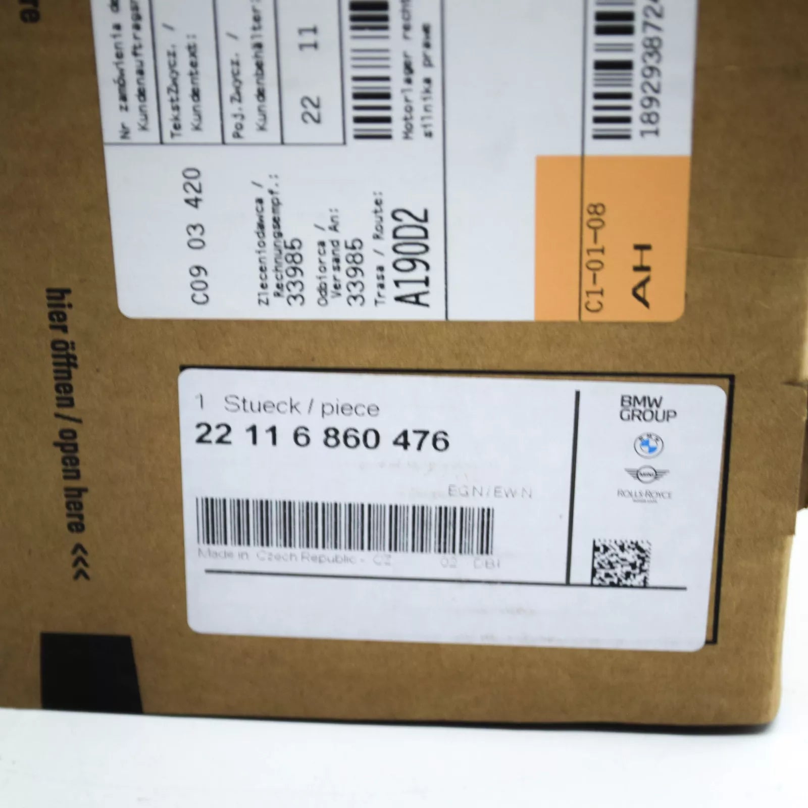 NEW BMW 5 G30 RIGHT SIDE ENGINE MOUNT 22116860476 6860476 ORIGINAL