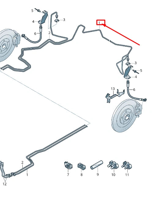 NEW AUDI A8 4N REAR LEFT BRAKE LINE LHD 4N1614741K