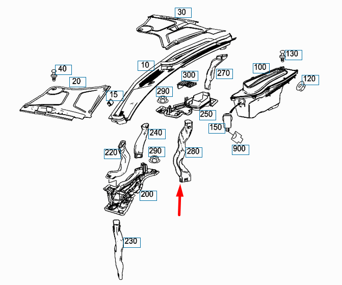 NEW MERCEDES-BENZ S-CLASS W222 DRAIN PIPE A2228321690 LHD ORIGINAL